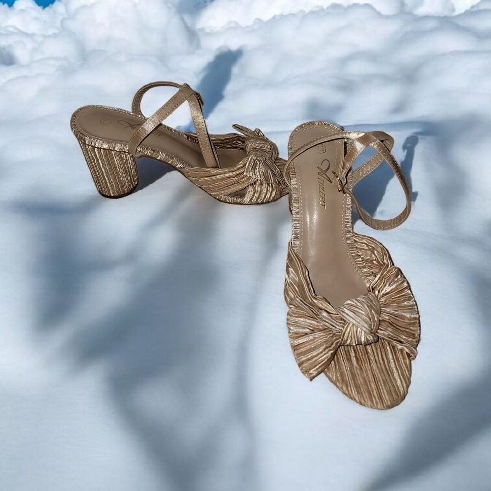 Athlefit Womans Size 7.5 Tan Women's Strappy Heels For Any Occasion
